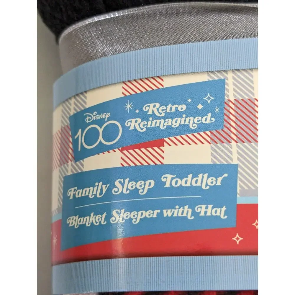 Disney Mickey Mouse 100 Years Toddler 3T Blanket Sleeper With Hat New Retro - Picture 3 of 5